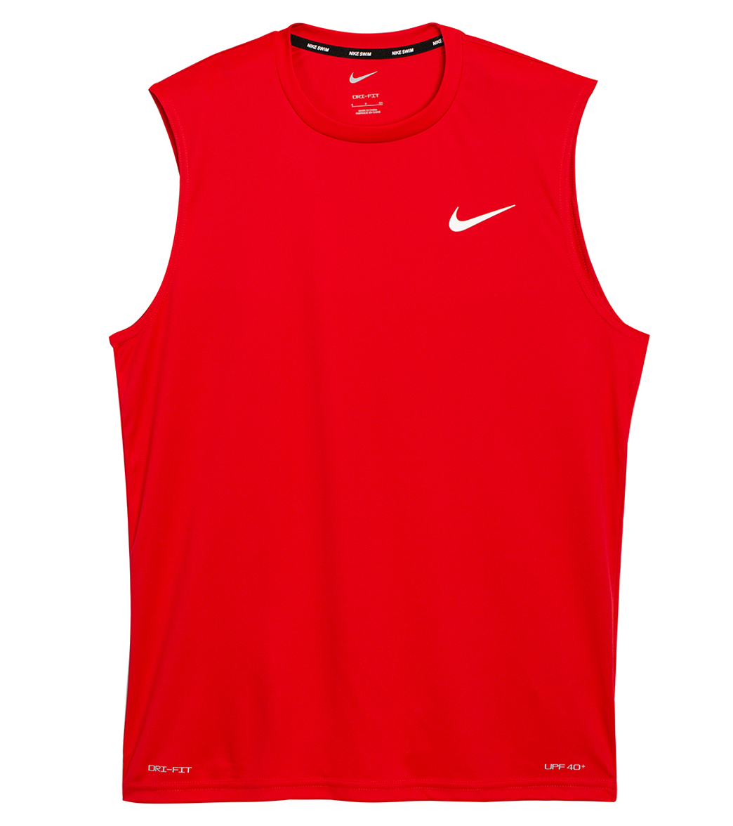 Nike Men's Essential Sleeveless Hydroguard - University Red Medium Polyester - Swimoutlet.com