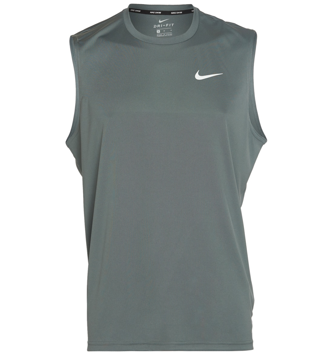 Nike Men's Essential Sleeveless Hydroguard Shirt - Iron Grey Medium Polyester - Swimoutlet.com