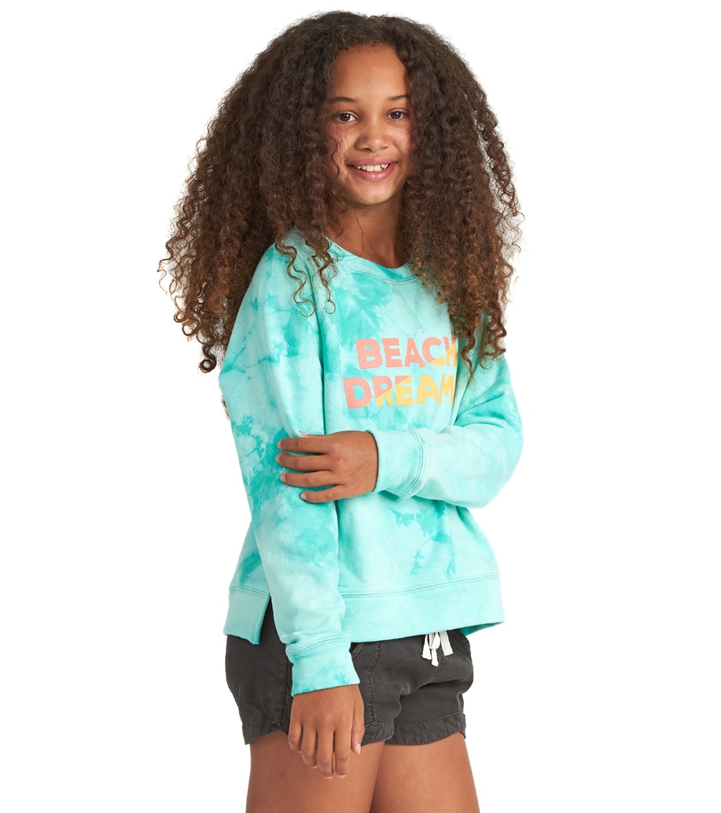 Billabong Girls' Weekends Here Hoodie - Seaglass Large 12/14 Cotton/Polyester - Swimoutlet.com
