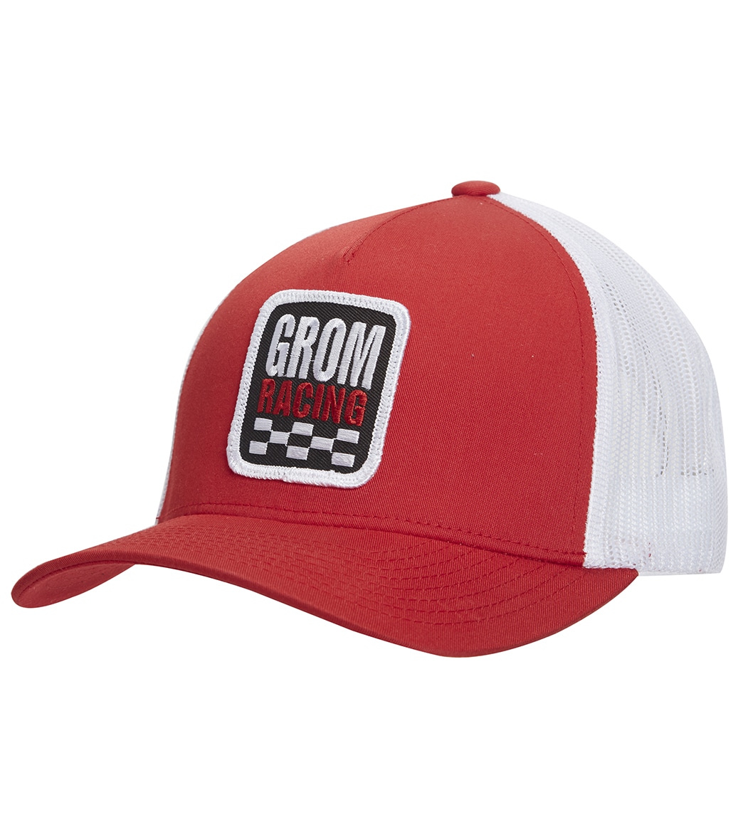 Grom Boys' Racing Patch Hat - Red - Swimoutlet.com