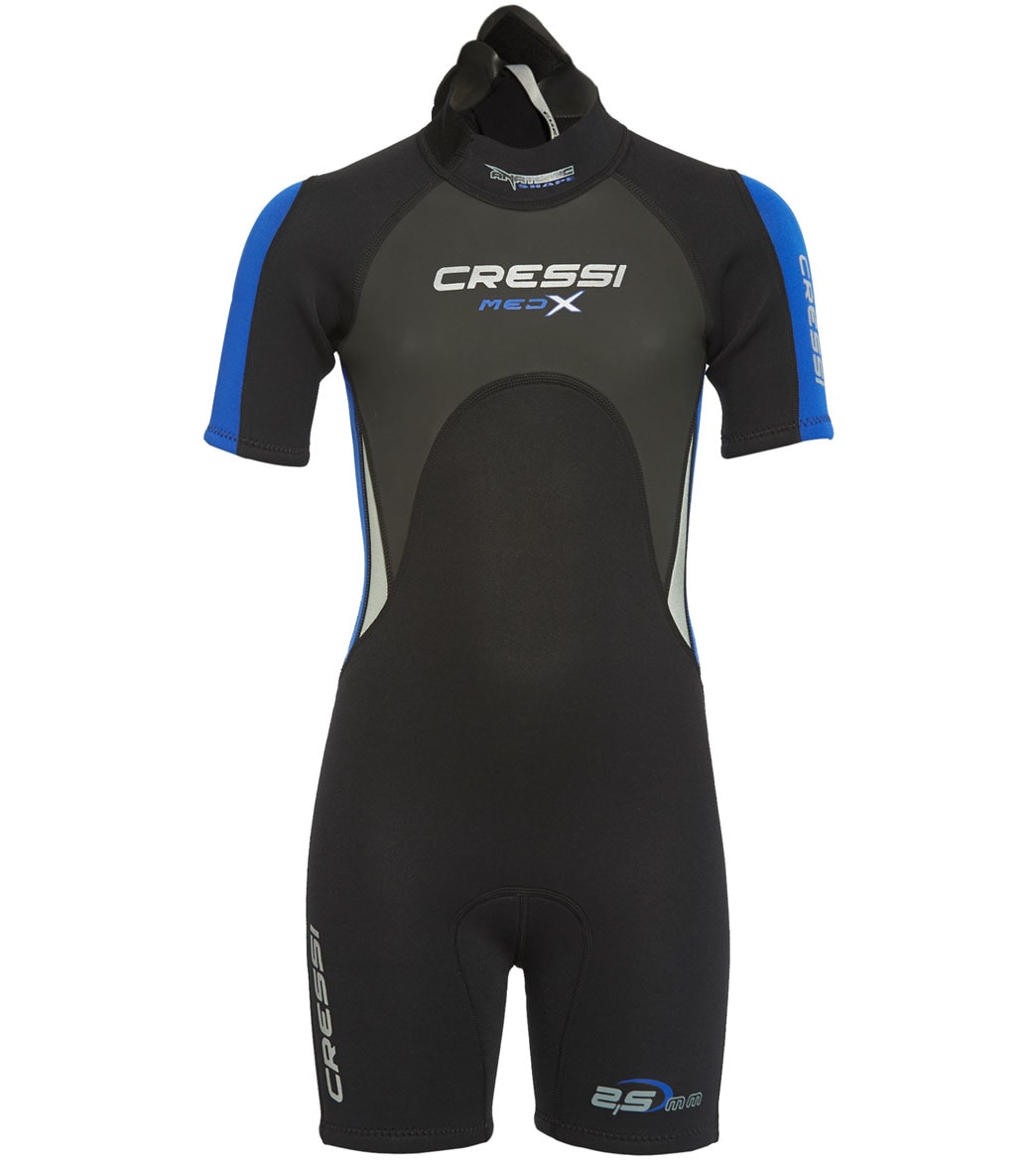 Cressi Junior Med X Shorty 2.5Mm - Black/Blue Small Size Small - Swimoutlet.com