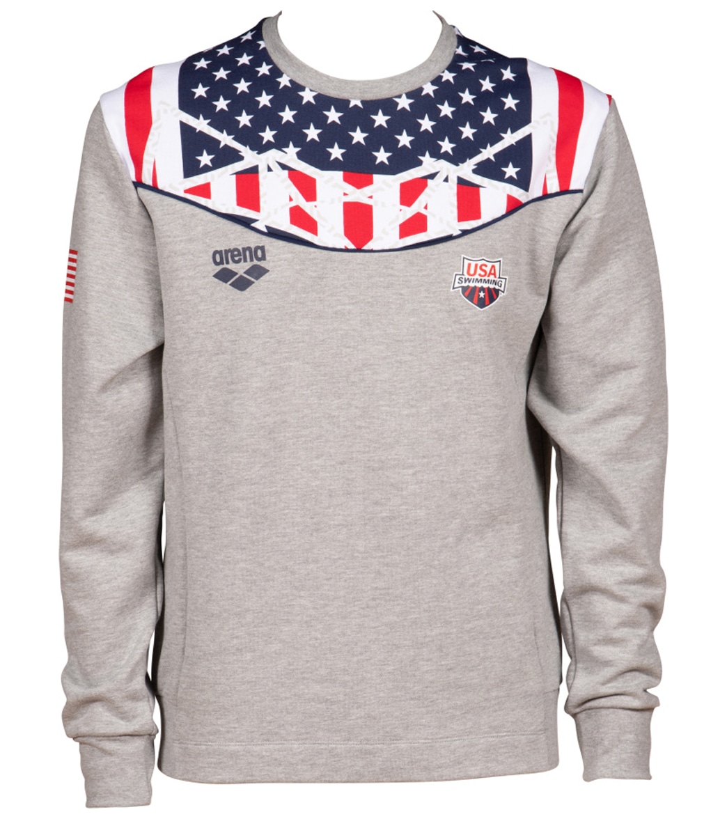 Arena Men's Og Crew Sweater - Medium Grey Melange Xs Size X-Small Cotton - Swimoutlet.com