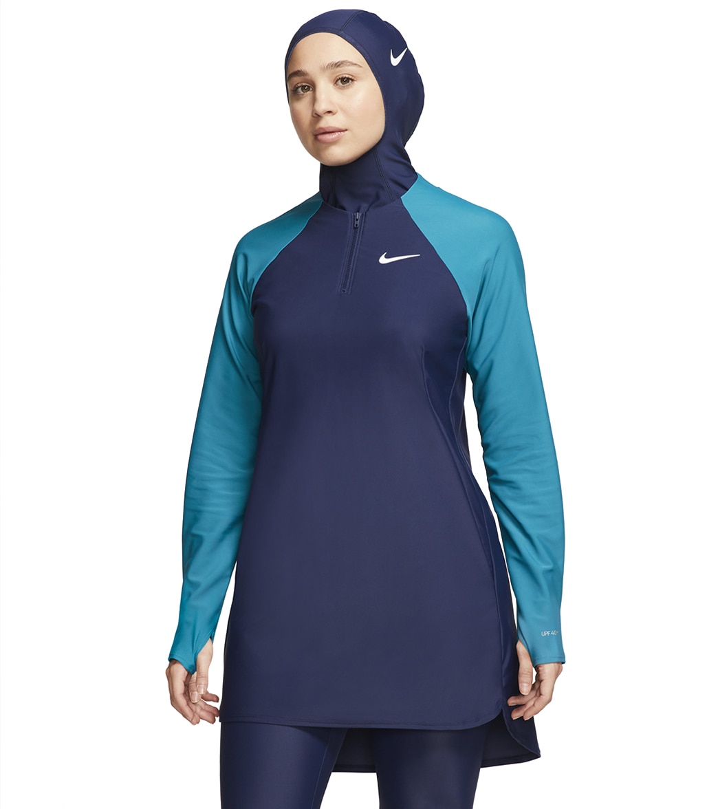 Nike Modest Color Surge Chlorine Resistant Long Sleeve Swim Tunic at ...