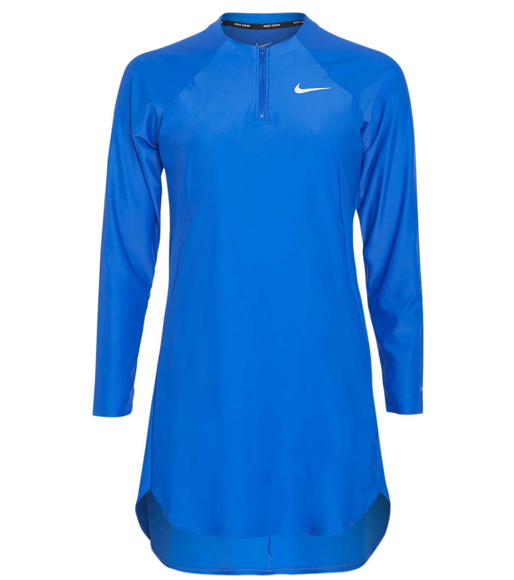 Nike Modest Essential Long Sleeve Chlorine Resistant Swim Tunic - Hyper Royal Small - Swimoutlet.com