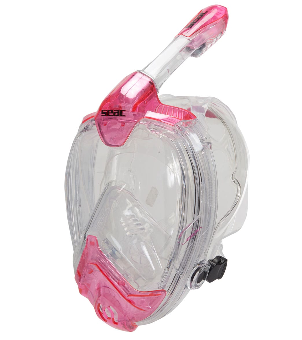 Seac Usa Libera Full Face Snorkeling Mask - Transparent/Pink Small/Medium - Swimoutlet.com