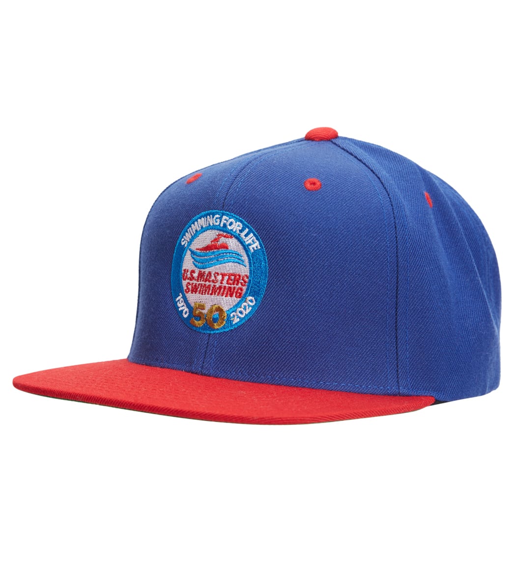 U.s. Masters Swimming Usms 50Th Anniversary Snapback Cap - True Royal/True Red One Size - Swimoutlet.com