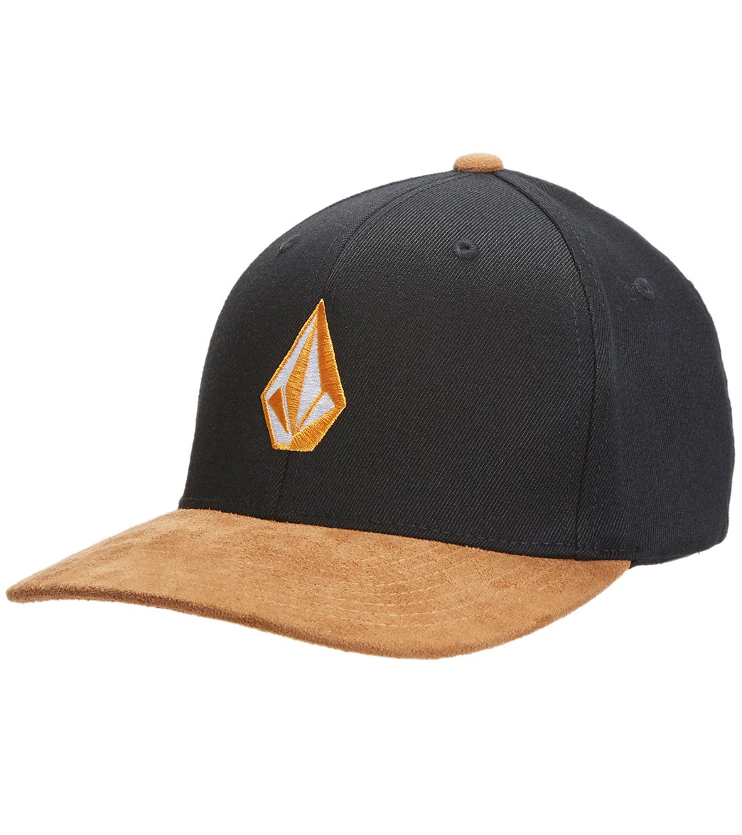 Volcom Men's Stone Tech Xfit Hat - Dark Charcoal Small/Medium - Swimoutlet.com