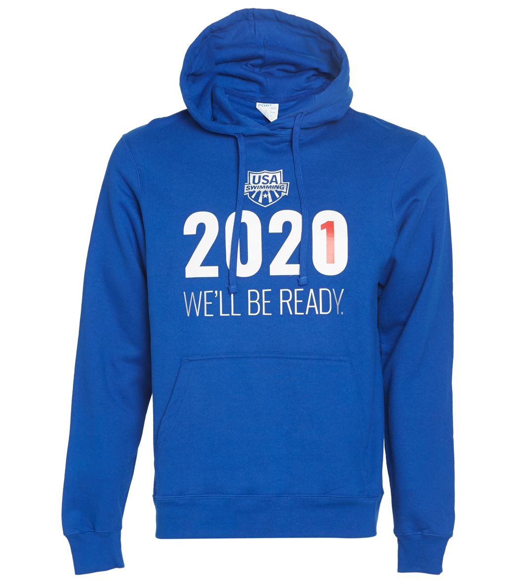 Usa Swimming Men's 2021 We Will Be Ready Hooded Sweatshirt - True Royal Xxxl Cotton/Polyester - Swimoutlet.com