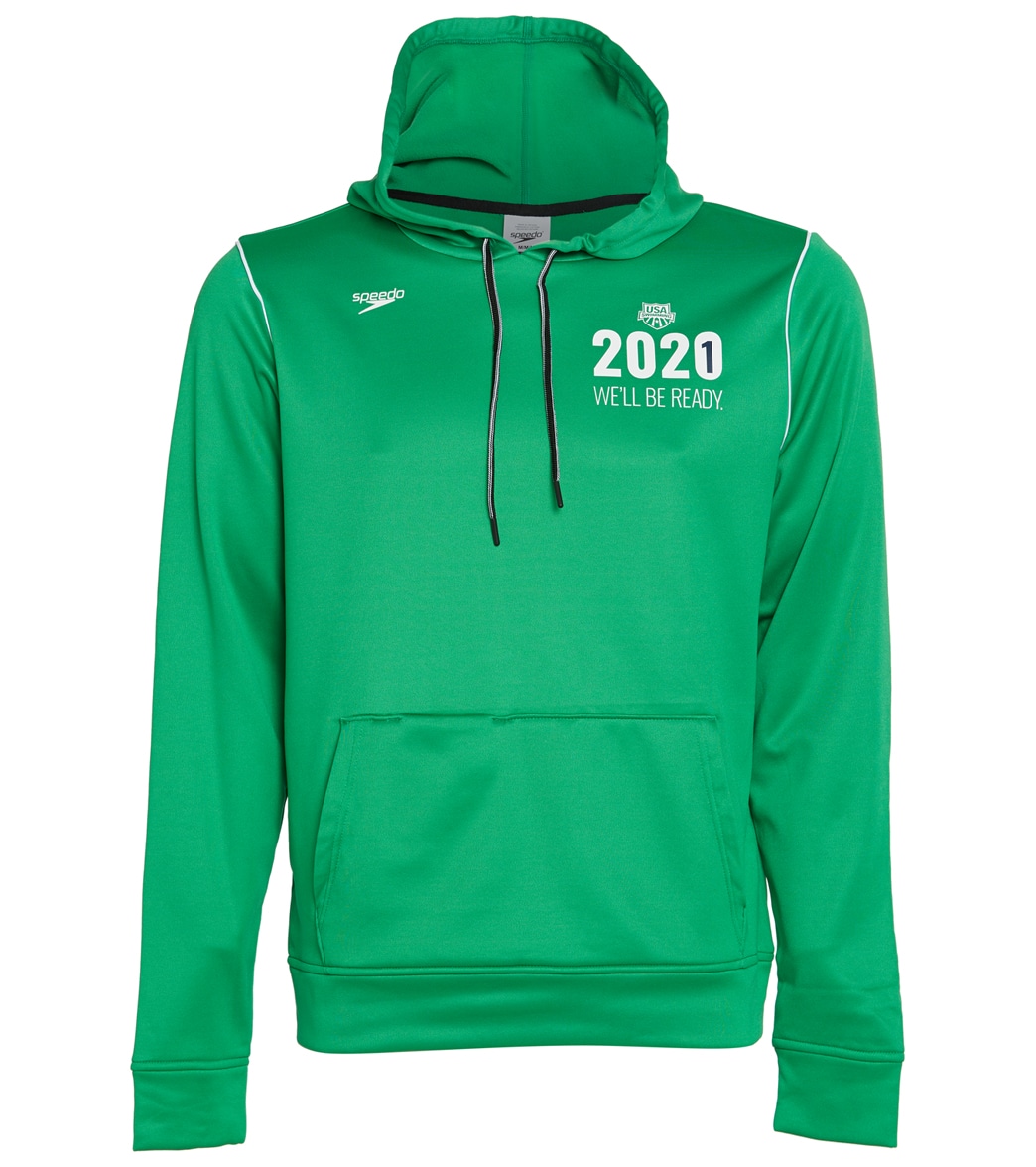 Usa Swimming Speedo Men's 2021 We'll Be Ready Pull Over Hoodie Sweatshirt - Green Small Size Small Polyester - Swimoutlet.com