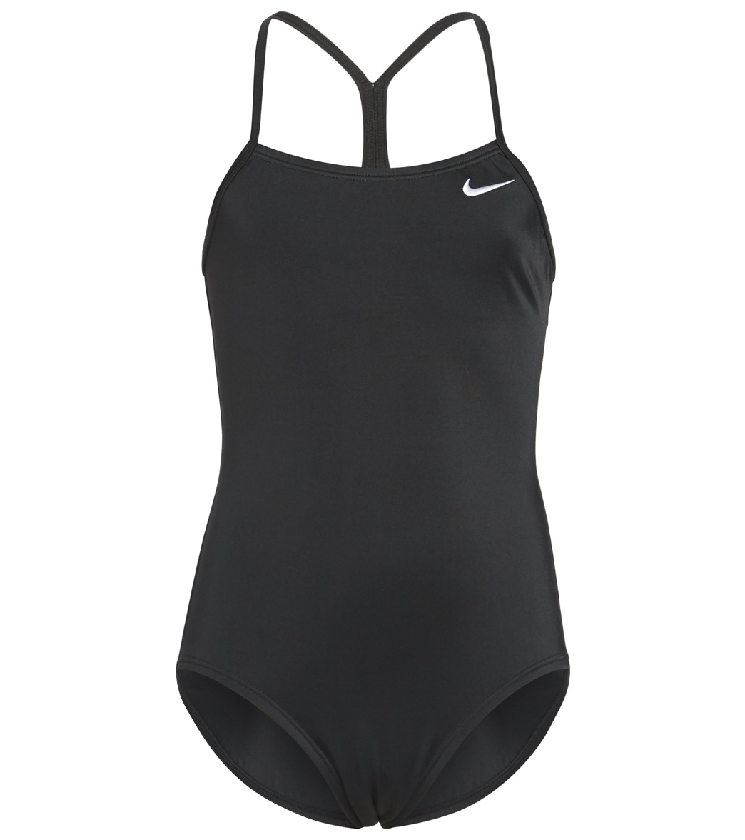 Nike Girls' Solid Racerback One Piece Swimsuit (big Kid) At Swimoutlet.com