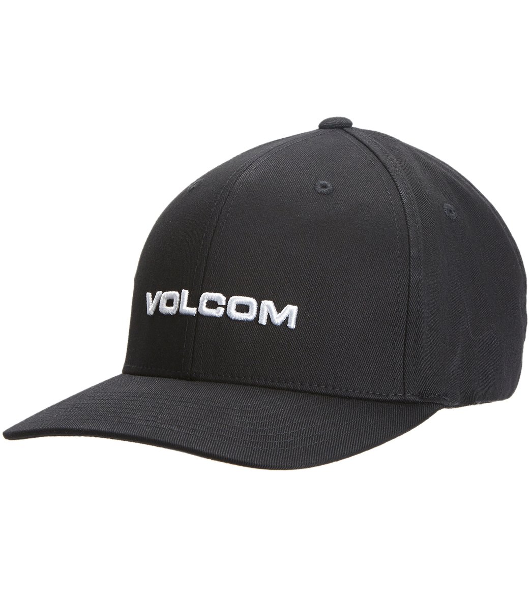 Volcom Men's Euro Xfit Hat - New Black Small/Medium Cotton/Polyester - Swimoutlet.com