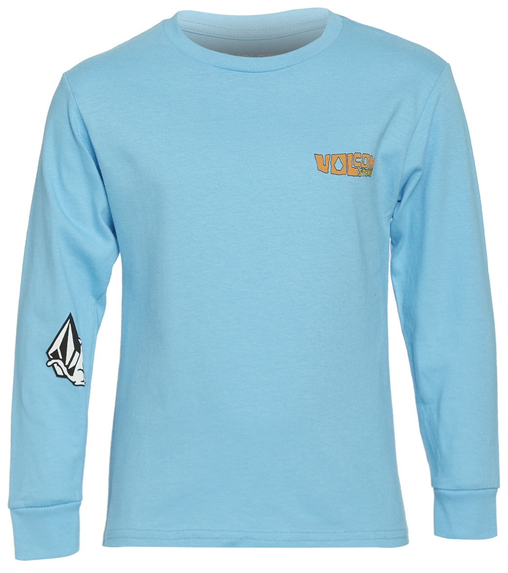 Volcom Boys' Catback Long Sleeve Shirt - Aqua 6 Cotton - Swimoutlet.com