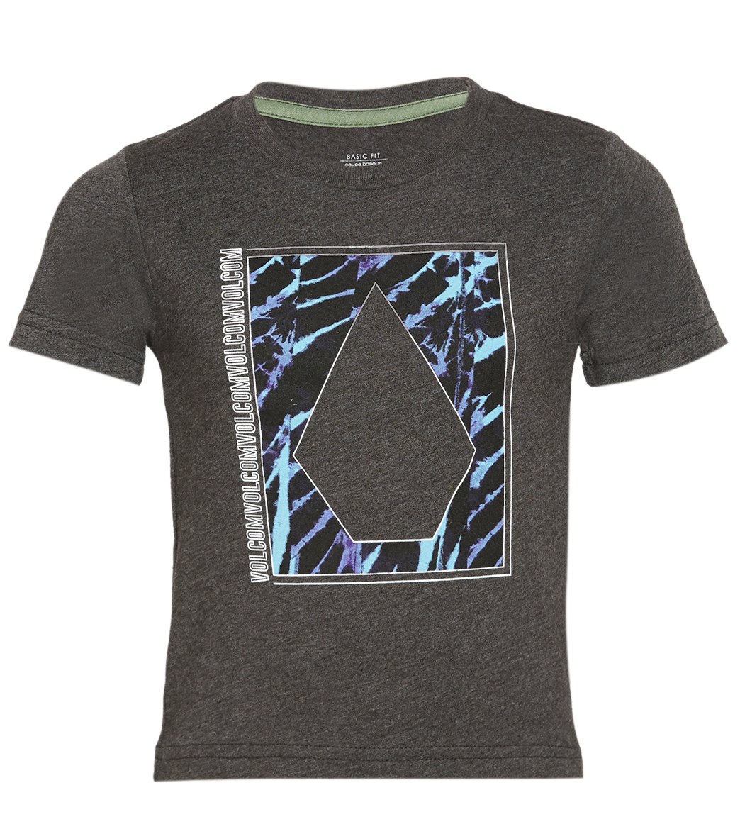 Volcom Boys' Insizer Short Sleeve Shirt - Heather Black 4T Cotton/Polyester - Swimoutlet.com