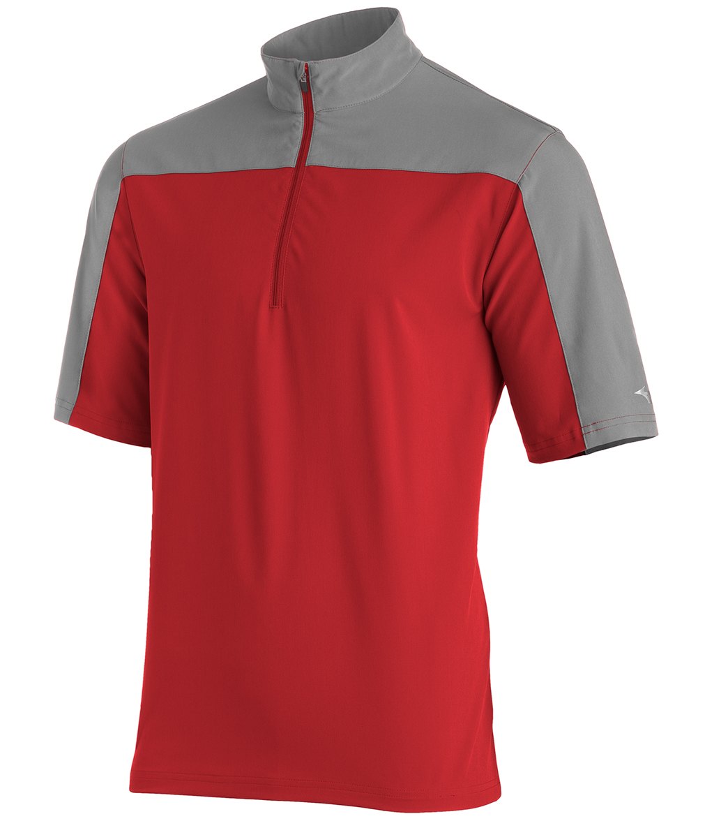 Mizuno Boys' Comp Short Sleeve Batting Jacket - Red-Grey Medium Red/Grey - Swimoutlet.com