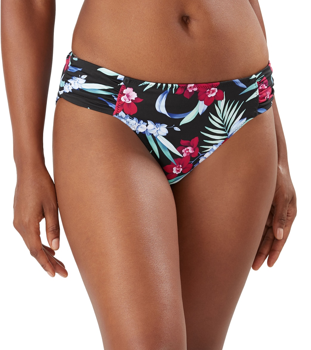 Tommy Bahama Women's Reversible Midnight Orchid Bikini Bottom - Black Rev Medium - Swimoutlet.com