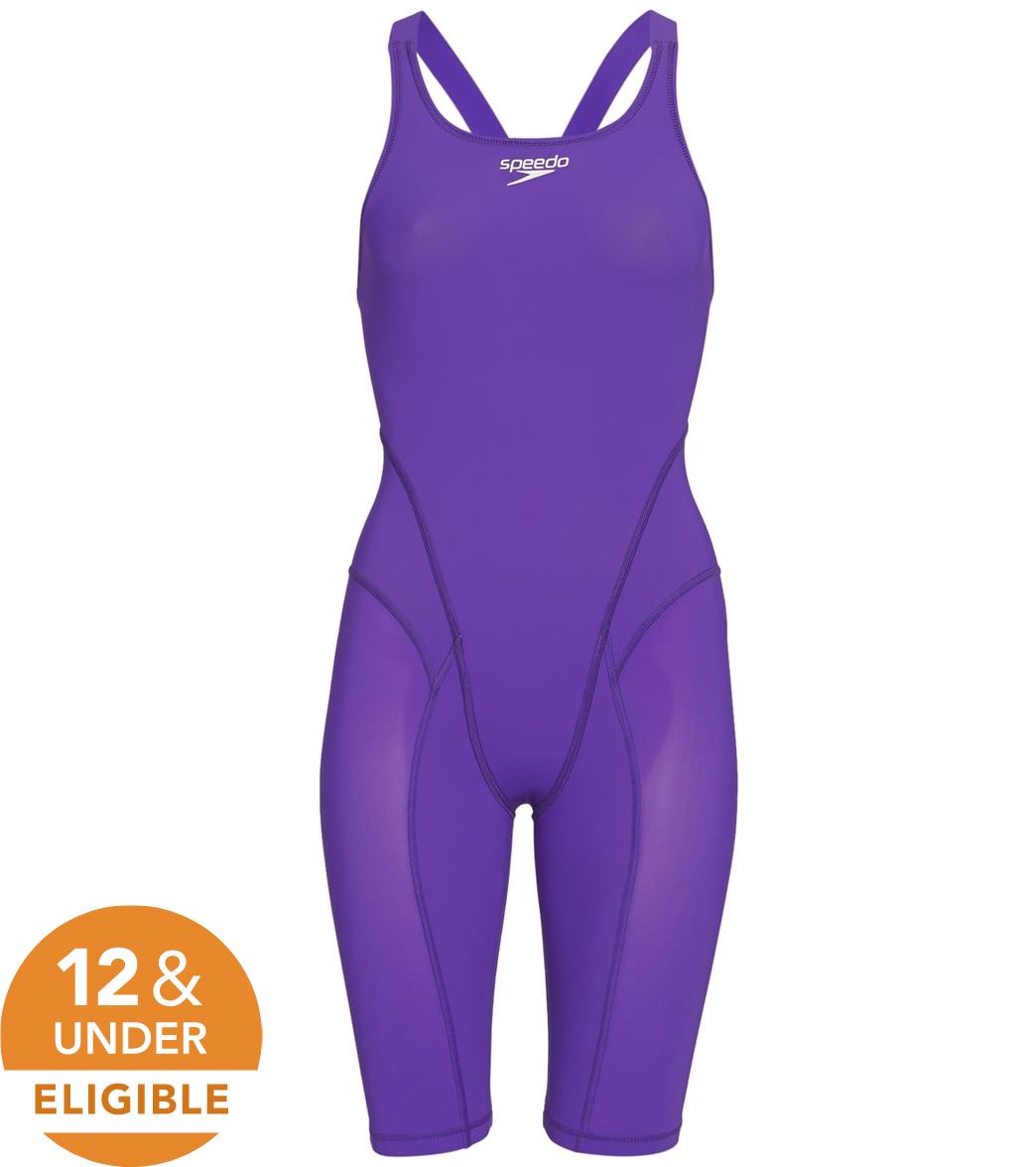 Speedo Women's Vanquisher Open Back Kneeskin Tech Suit Swimsuit - Violet 20 - Swimoutlet.com