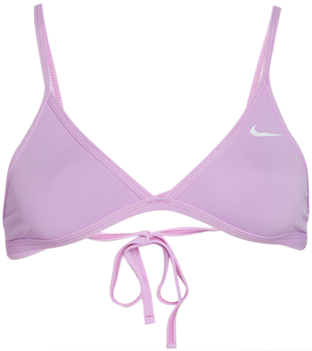 Nike Women's Hydrastrong Solid Tie Back Bikini Top - Fuchsia Glow Xl Size Xl - Swimoutlet.com
