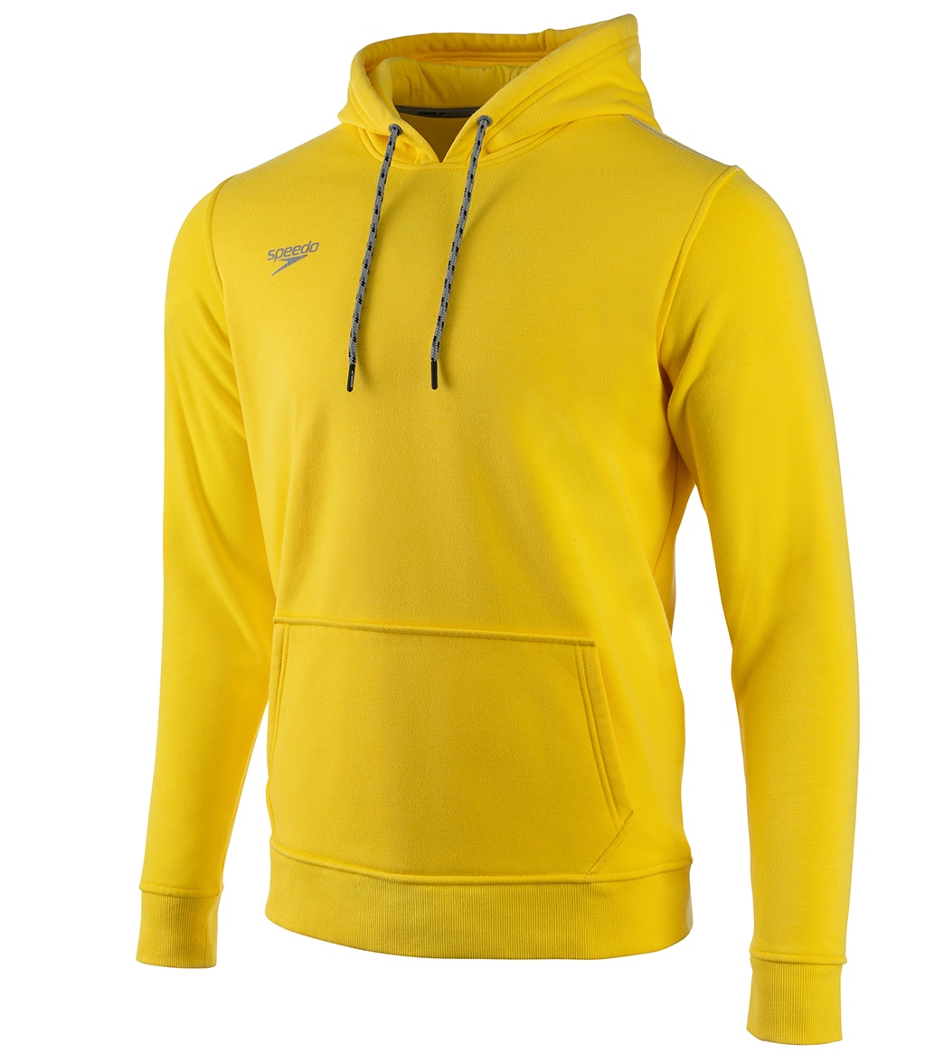 Speedo Men's Long Sleeve Hooded Sweatshirt - Yellow 2Xs Size X-Small Cotton/Polyester - Swimoutlet.com