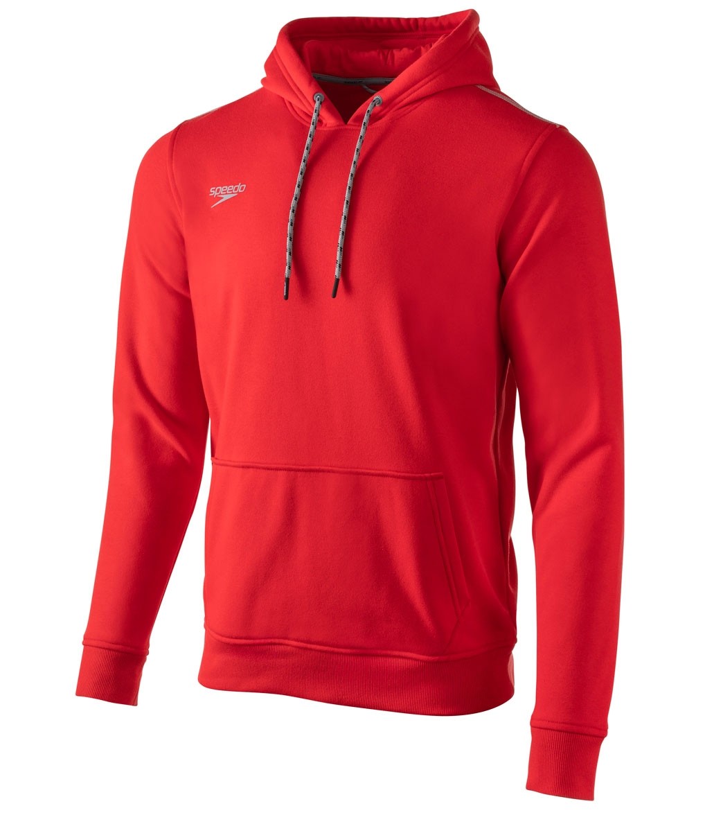 Speedo Men's Long Sleeve Hooded Sweatshirt - Red 2Xs Size X-Small Cotton/Polyester - Swimoutlet.com