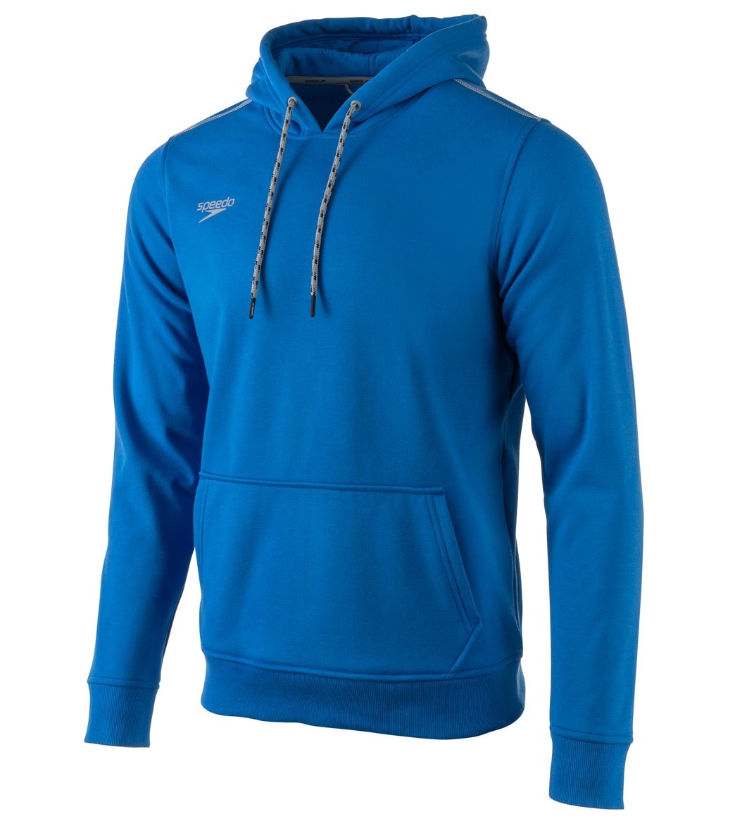 Speedo Men's Long Sleeve Hooded Sweatshirt - Blue 2Xs Size X-Small Cotton/Polyester - Swimoutlet.com