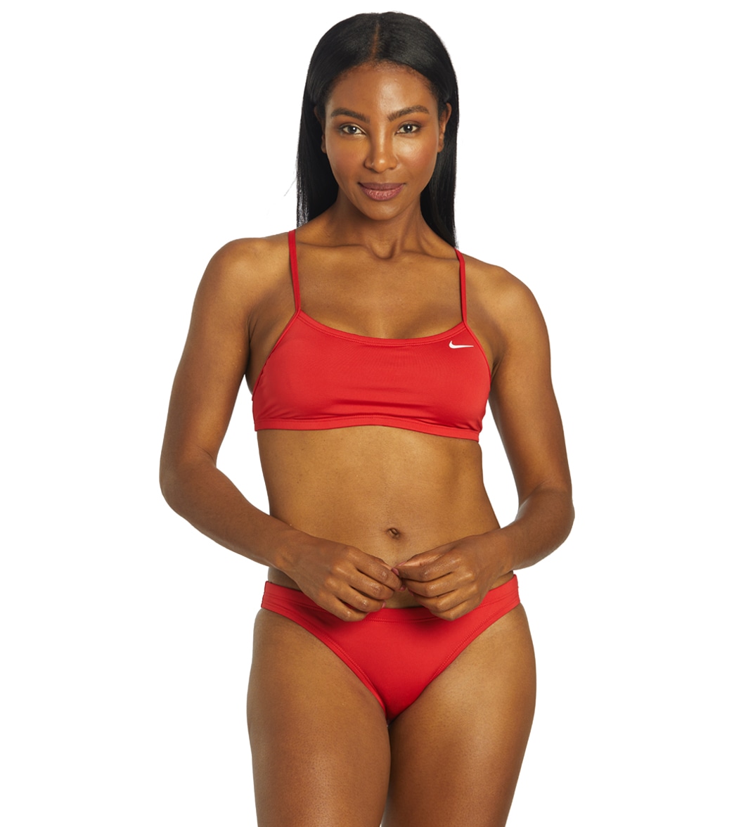 Nike Women's Chlorine Resistant Essential Racerback Bikini Set - University Red Xl - Swimoutlet.com