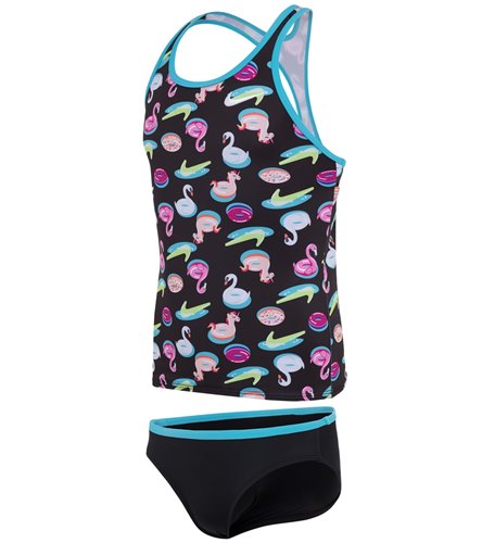 JESKIDS Little Girls Swimsuit Two Piece Tankini Swimwear Summer Bathing Suit with Boyshort 3-9 Years