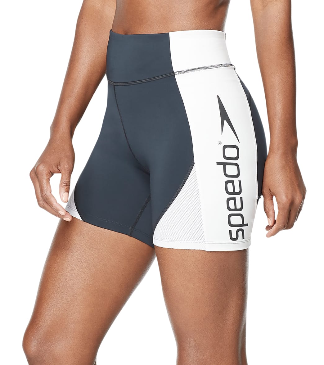 Speedo Active Women's Biker Shorts - Black Large Size Large - Swimoutlet.com