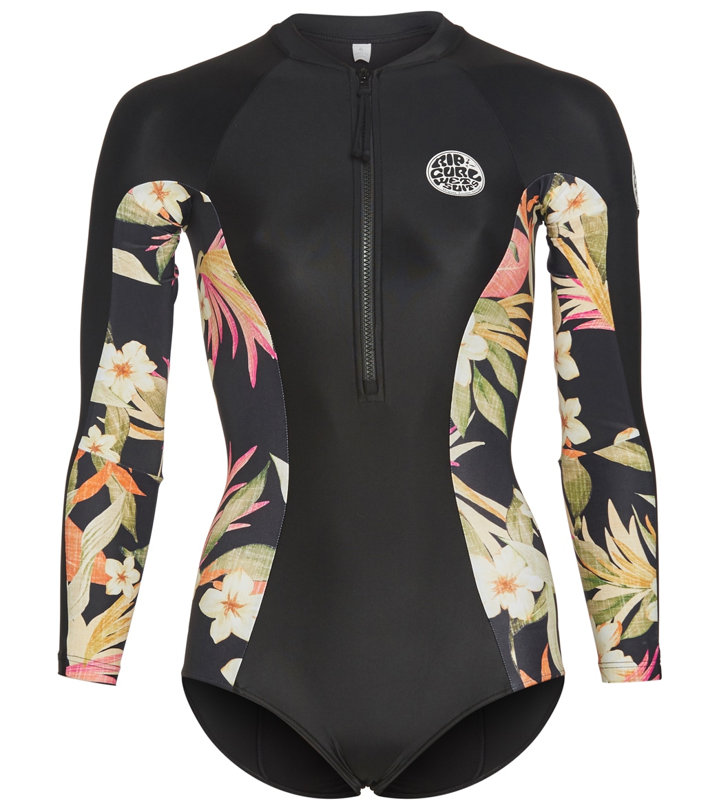 Rip Curl Women's G Bomb Zip Long Sleeve Surfsuit - Black 4 - Swimoutlet.com
