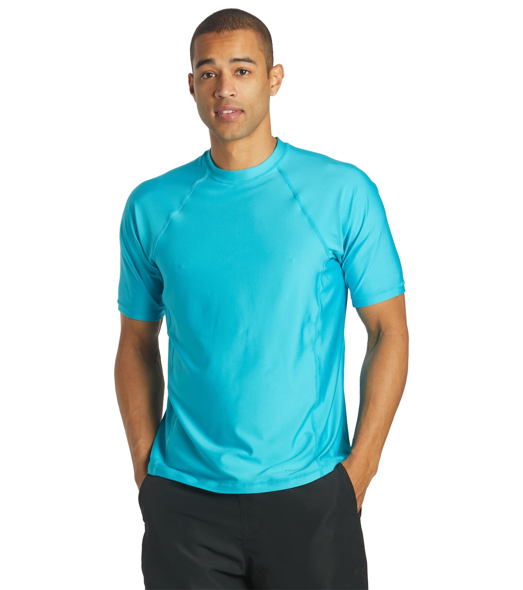 Sporti Men's Short Sleeve Shirt Upf 50+ Comfort Fit Rashguard - Ocean Blue Medium - Swimoutlet.com