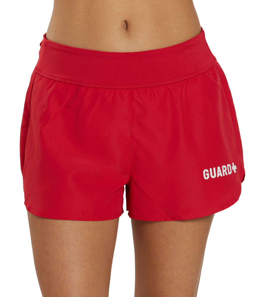 Sporti Guard Women's Hybrid 2.5 Board Short - Red Medium Polyester - Swimoutlet.com