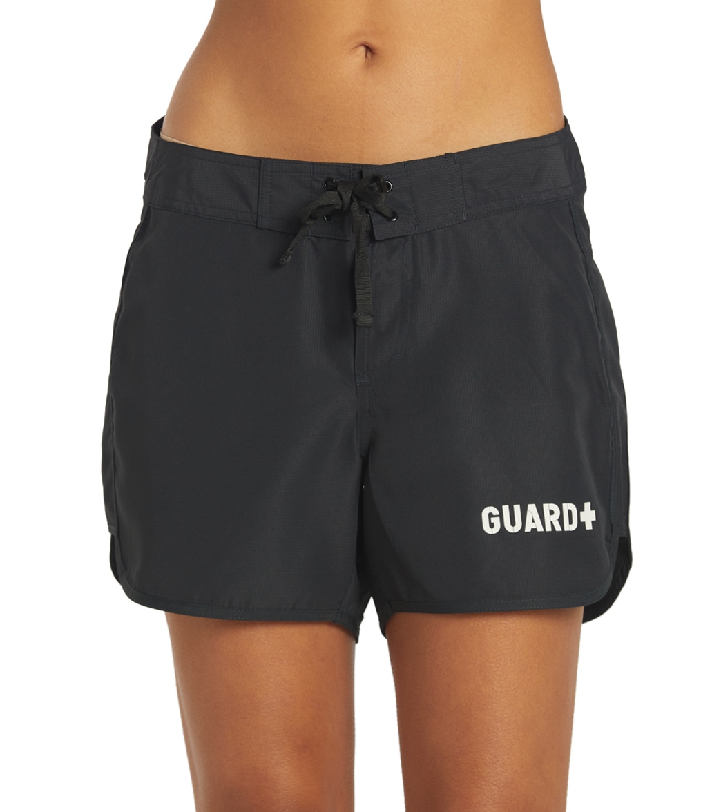 Sporti Guard Women's Hybrid 4 Board Short - Black Medium Polyester - Swimoutlet.com