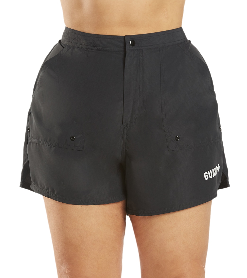 Sporti Guard Women's Plus Size Comfort Fit Board Short - Black 2X Polyester - Swimoutlet.com