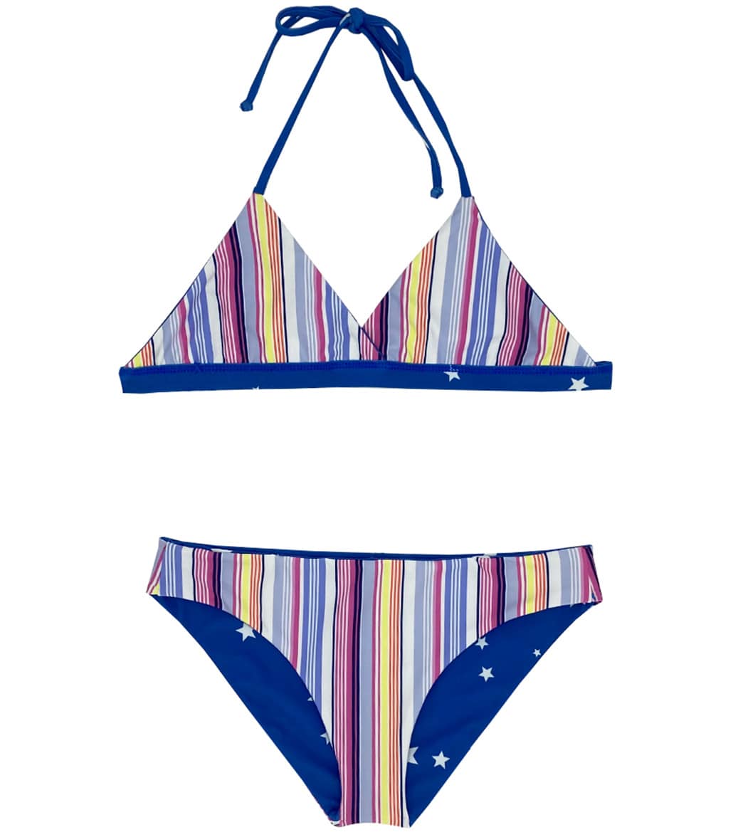 Splendid Girls' Reversible Twinkle Two Piece Bikini Set Big Kid - Waterfall 12 - Swimoutlet.com