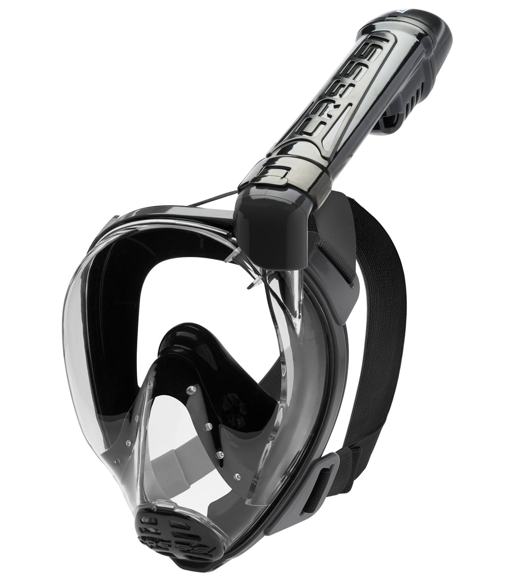 Cressi Baron Full Face Snorkeling Mask - Black/Black S/M Size Small/Medium - Swimoutlet.com