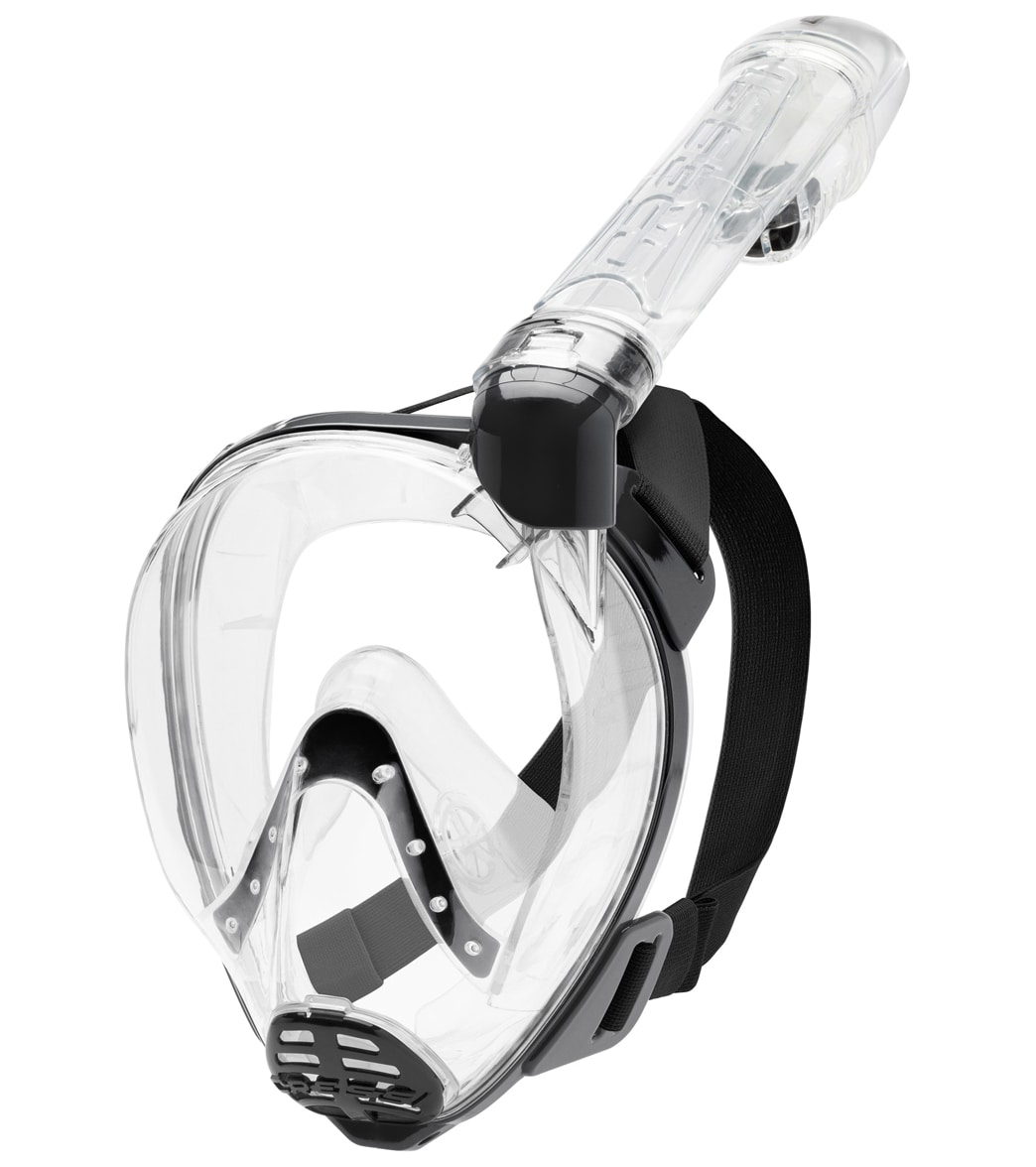 Cressi Baron Full Face Snorkeling Mask - Clear/Black S/M Size Small/Medium - Swimoutlet.com
