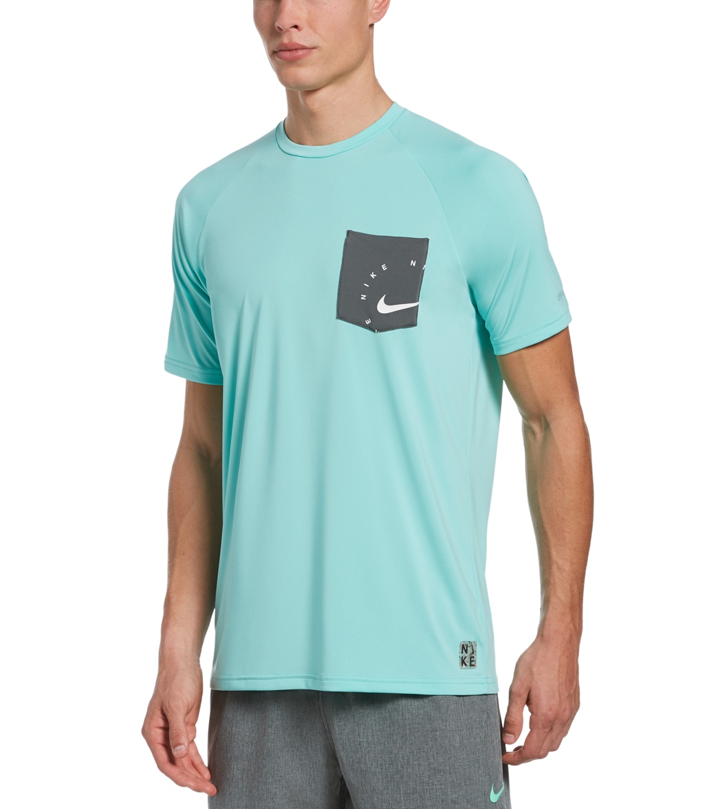 Nike Men's Logo Short Sleeve Hydro Rashguard Shirt - Tropical Twist Medium - Swimoutlet.com
