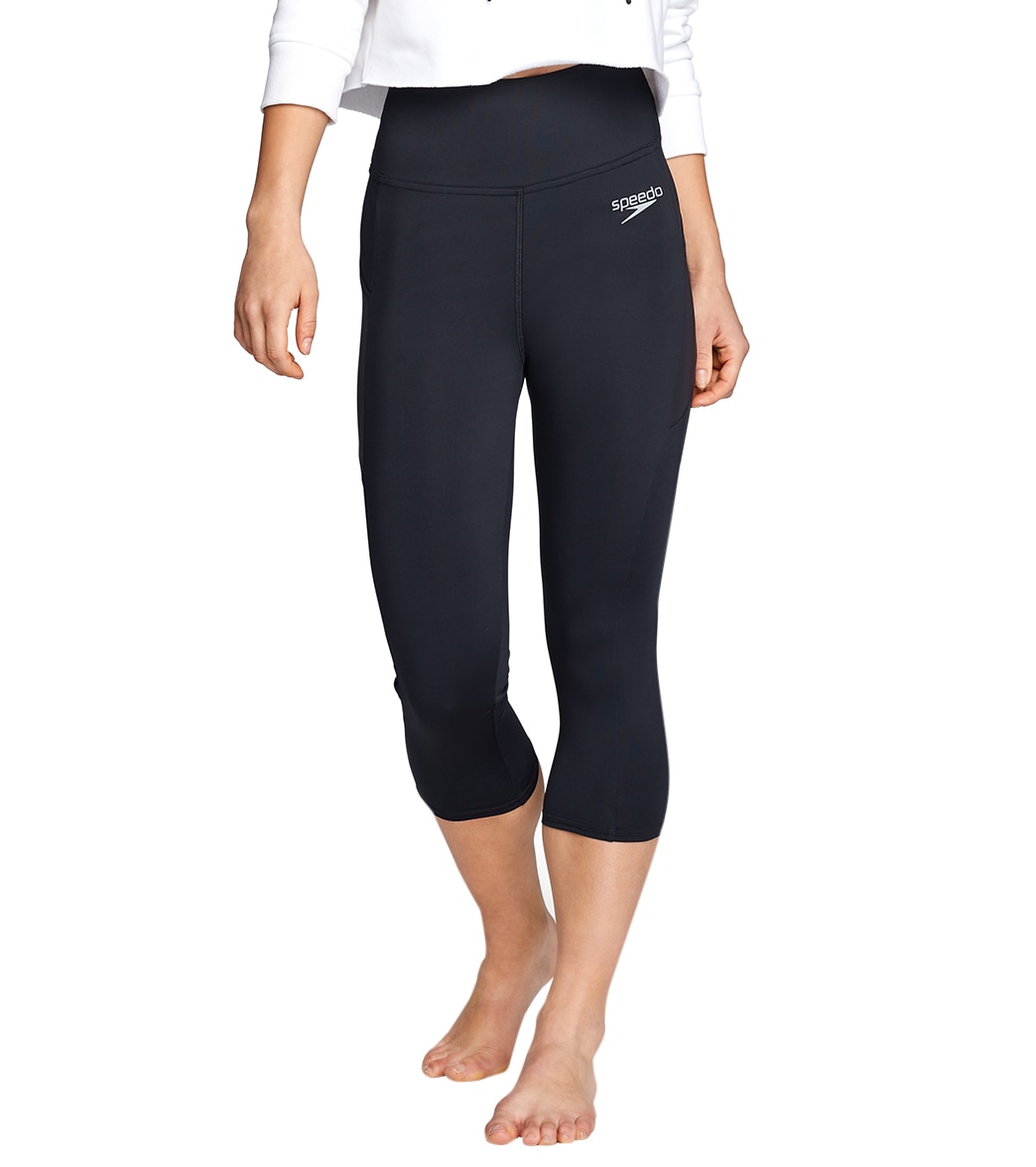 Speedo Women's Capri Leggings - Black Medium Size Medium - Swimoutlet.com
