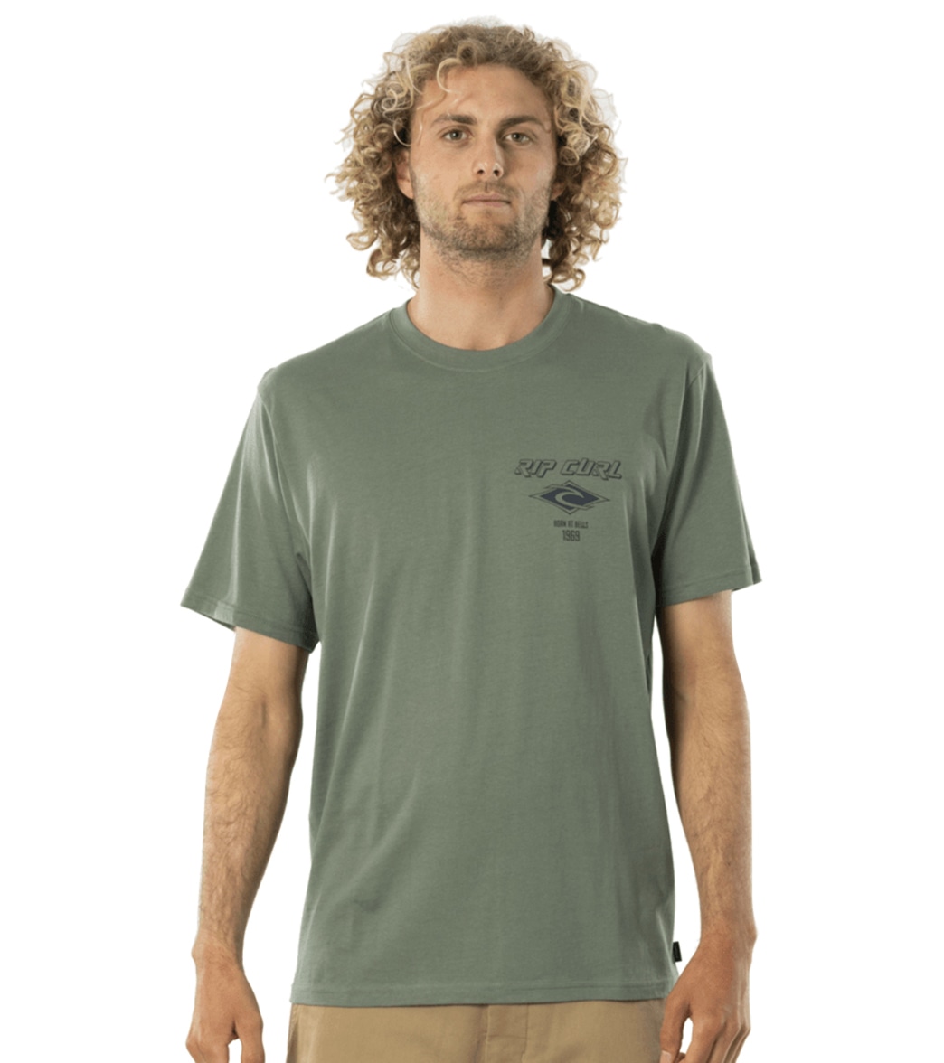 Rip Curl Men's Fadeout Essential Shirt - Mid Green Small - Swimoutlet.com