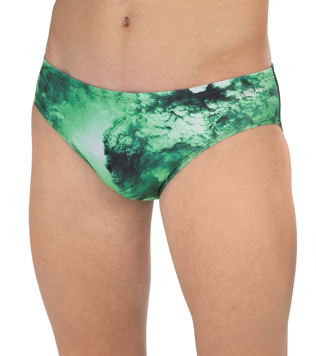 Dolfin Men's Reliance Cyclone Racer Brief Swimsuit - Green 26 Polyester - Swimoutlet.com