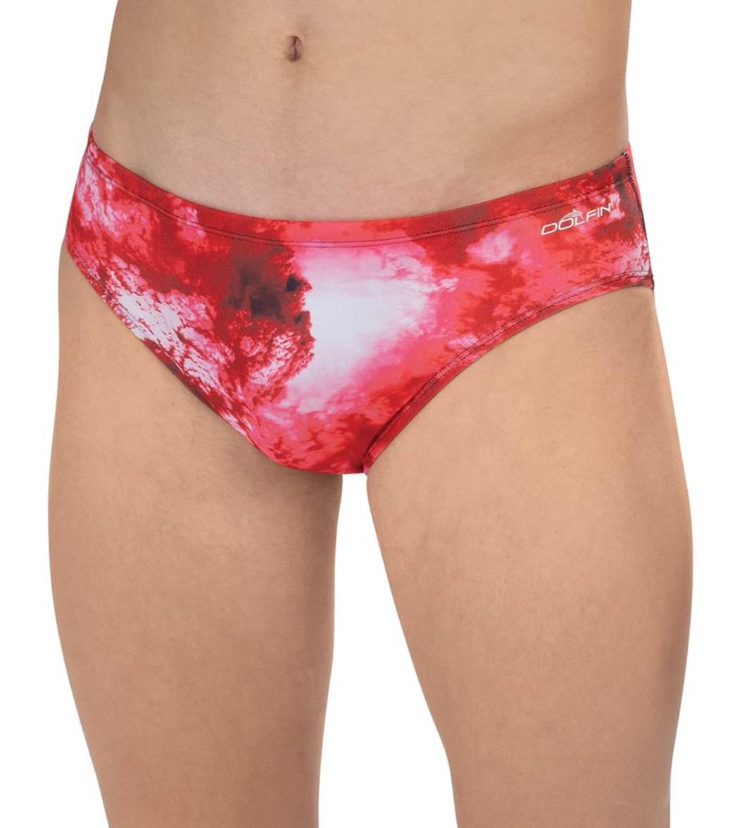 Dolfin Men's Reliance Cyclone Racer Brief Swimsuit - Red 26 Polyester - Swimoutlet.com