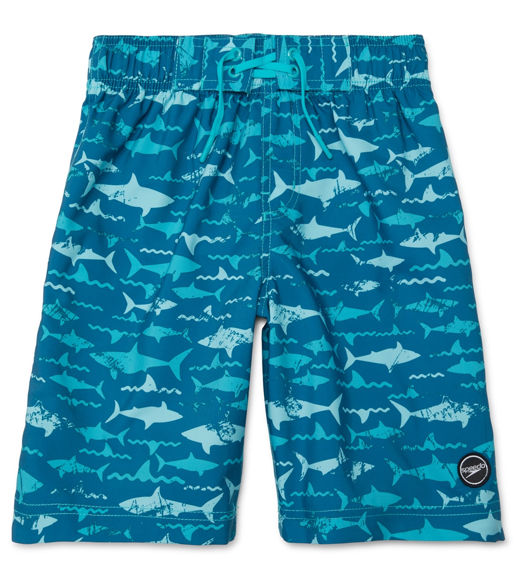 Speedo Boys' Printed 17 Boardshorts Big Kid - Ocean Depths Large Size Large Polyester - Swimoutlet.com
