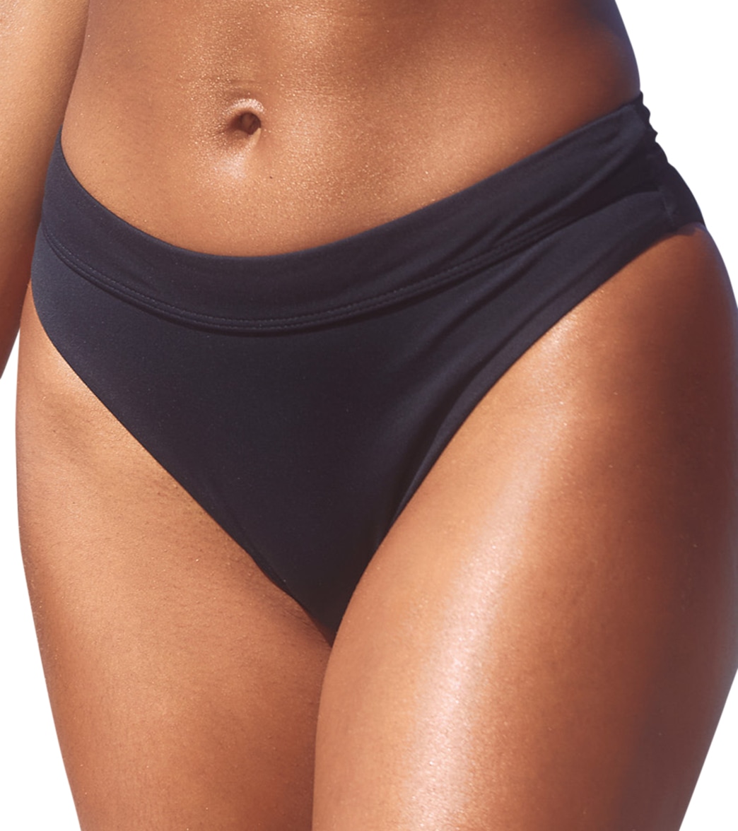 Billabong Women's Sol Searcher Maui High Rise Bikini Bottom - Black Pebble Small Elastane/Polyamide - Swimoutlet.com