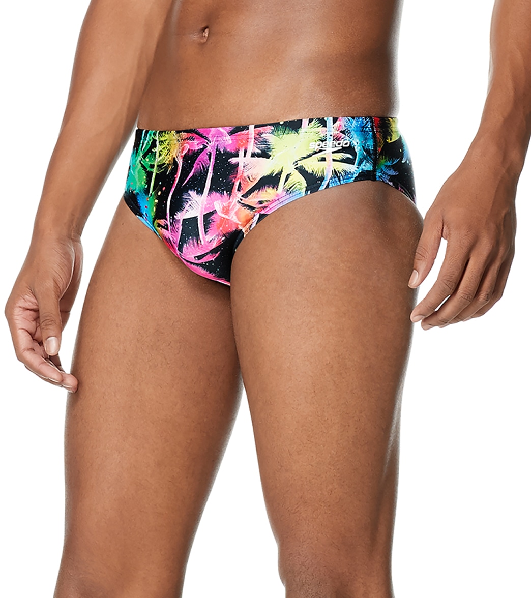 Speedo Vibe Men's Printed One Brief Swimsuit - Party Palm 24 - Swimoutlet.com