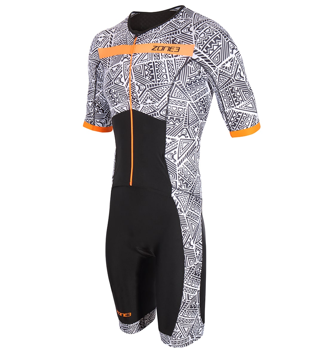 Zone3 Men's Activate+ Short Sleeve Full Zip Tri Suit - Kona Speed Small Size Small - Swimoutlet.com