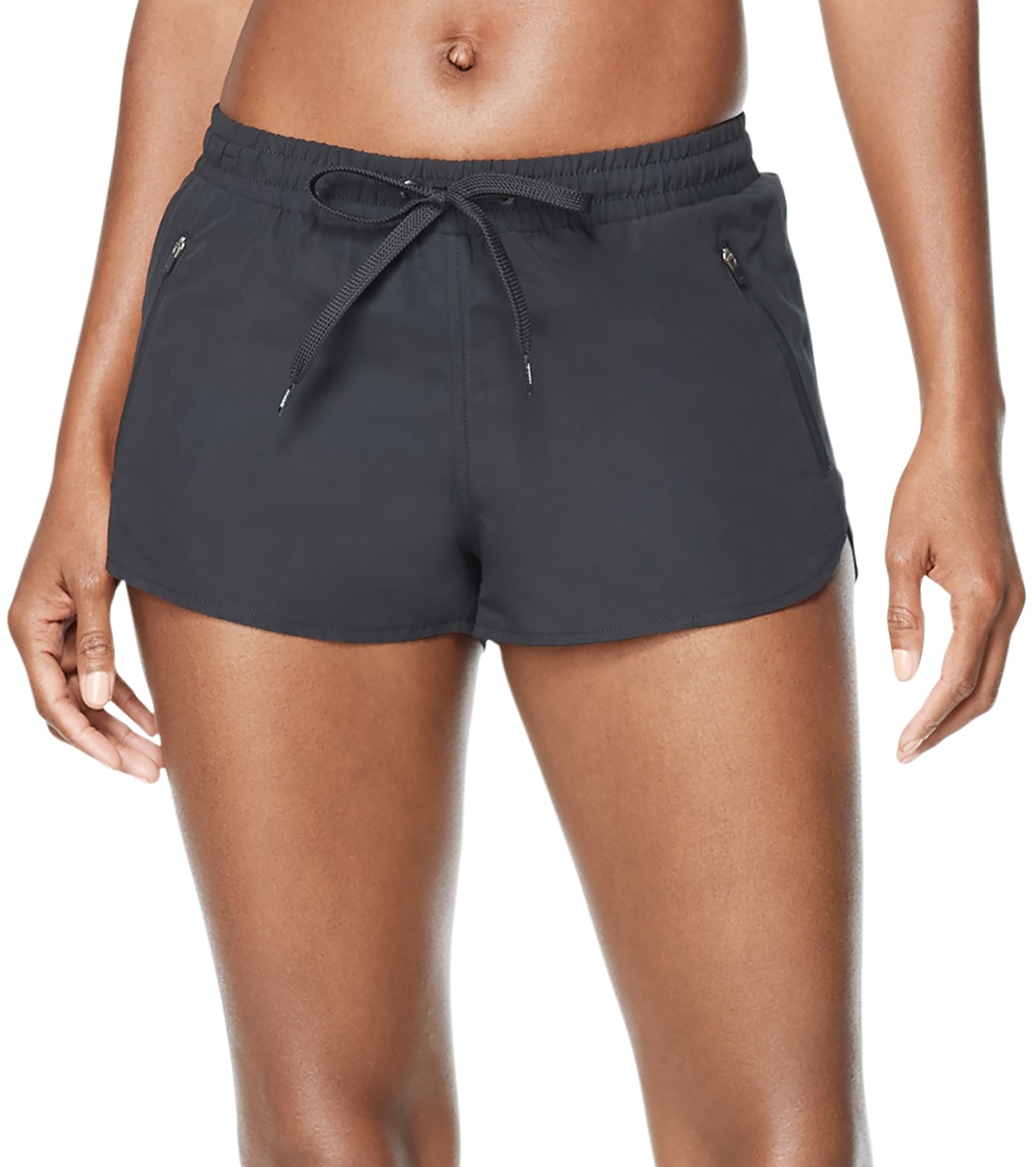 Speedo Active Women's Color Blocked Woven Short - Black Xl Size Xl Polyester - Swimoutlet.com