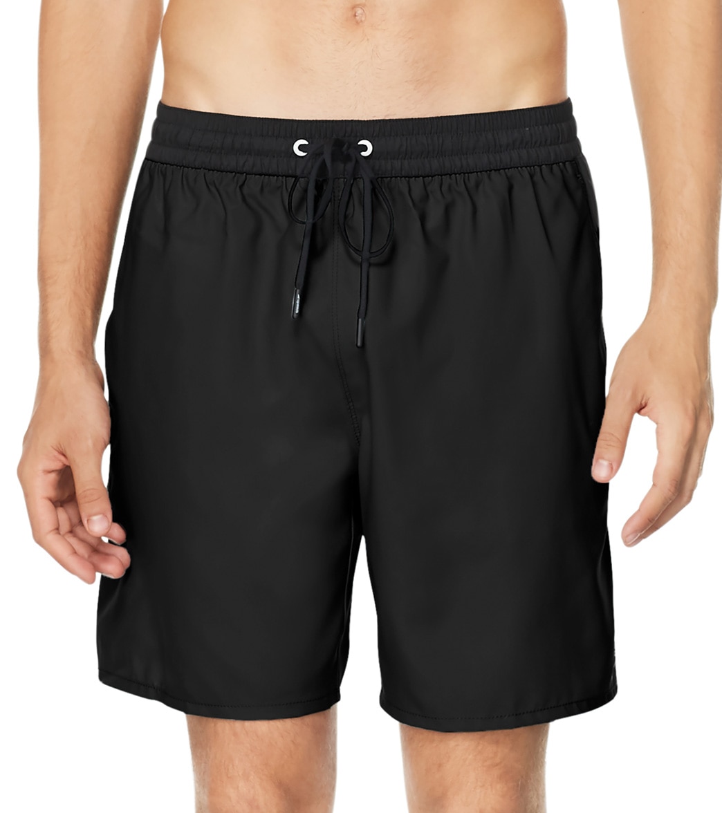 Speedo Active Men's 18 Solid Seaside Volley Short - Anthracite Medium Size Medium Polyester - Swimoutlet.com