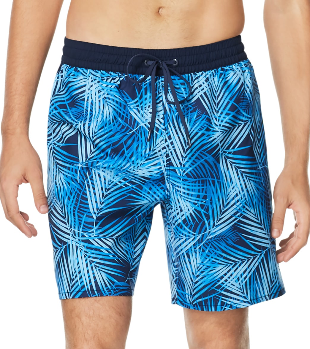 Speedo Active Men's 18 Printed Seaside Volley Short - Blue Small Size Small Polyester - Swimoutlet.com