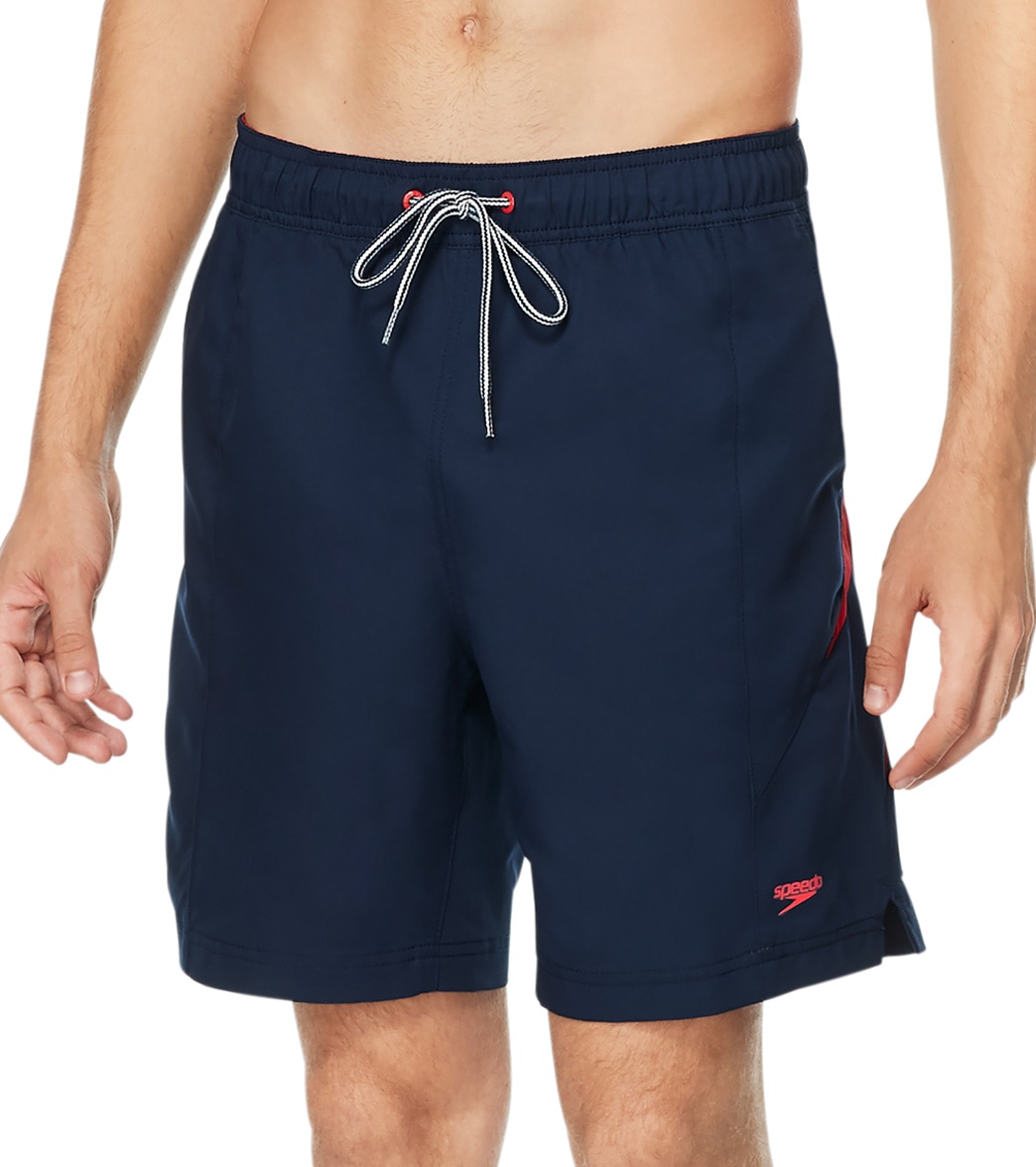 Speedo Active Men's 18 Redondo Edge Volley Short - High Risk Red Medium Size Medium Polyester - Swimoutlet.com