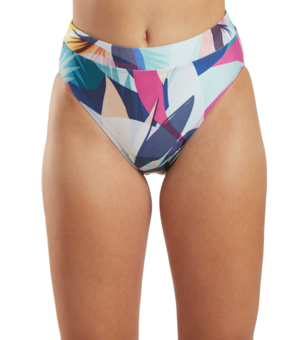 Next Women's Jungle Block High Waist Bikini Bottom - Multi Medium - Swimoutlet.com