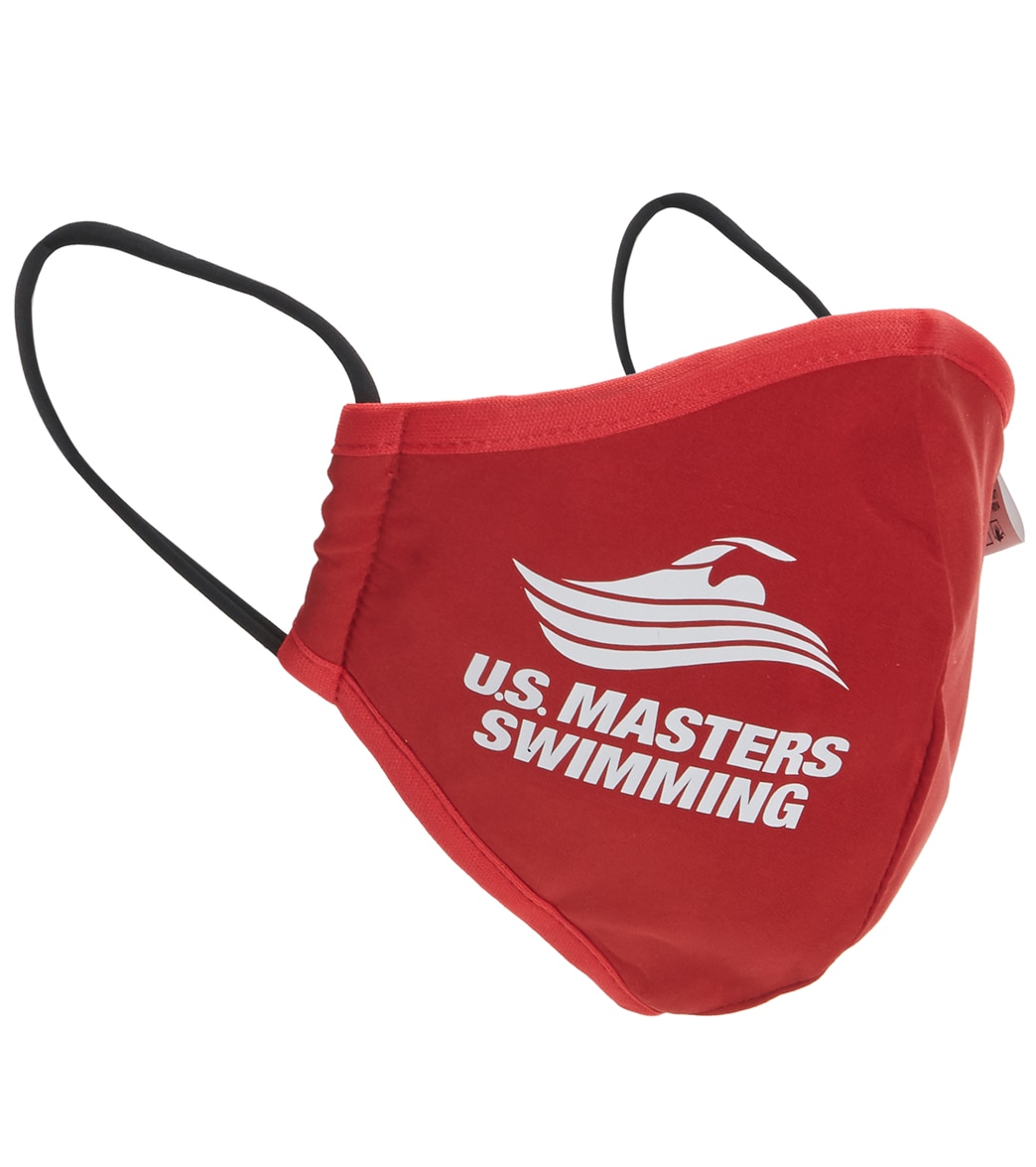 U.s. Masters Swimming Adult Reusable Face Mask Set Of Two - Red Medium - Swimoutlet.com